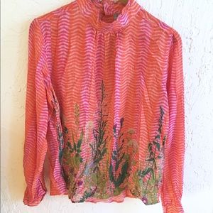 Floral Striped Blouse, Anthropologie NWT